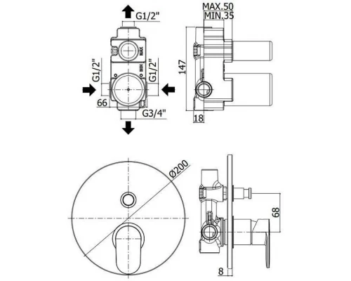 Смеситель Paffoni Candy CA015CR для душа