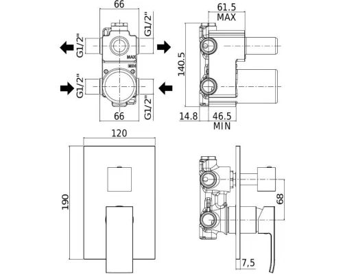 Смеситель Paffoni Elle EL018CR/M для душа