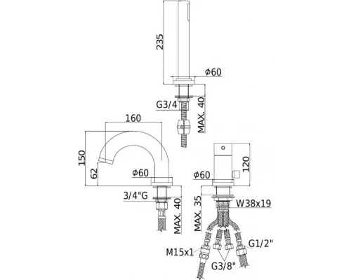 Смеситель Paffoni Light LIG040LCR для ванны