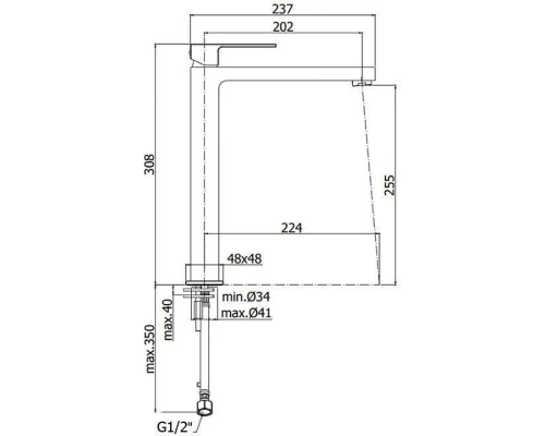 Смеситель Paffoni Elle EL081NO для раковины, черный