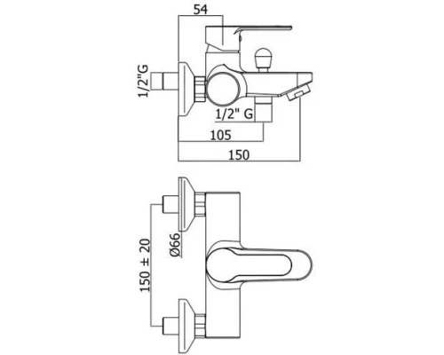 Смеситель Paffoni Blu BLU022CR для ванны и душа