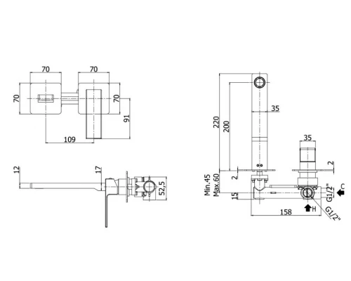 Смеситель Paffoni Elle EL105NO70 для раковины, черный