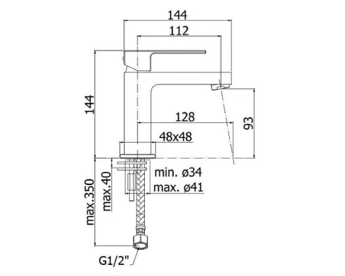 Смеситель Paffoni Elle EL071NO для раковины, черный