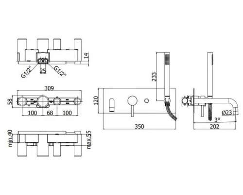 Смеситель Paffoni Light LIG001CR для ванны и душа, хром