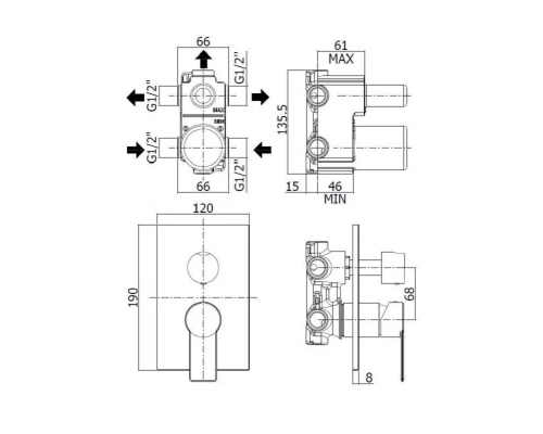Смеситель Paffoni Tango для душа, цвет хром, TA019CR/M
