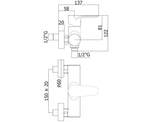 Смеситель Paffoni Green для душа, без душевого гарнитура, цвет хром, GR168CR