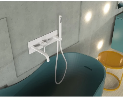 Смеситель Paffoni Light для ванны и душа, белый матовый, LIG001BO