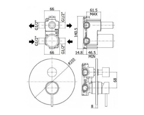 Смеситель Paffoni Light для душа, с внутренней частью, цвет белый матовый, LIG019BO