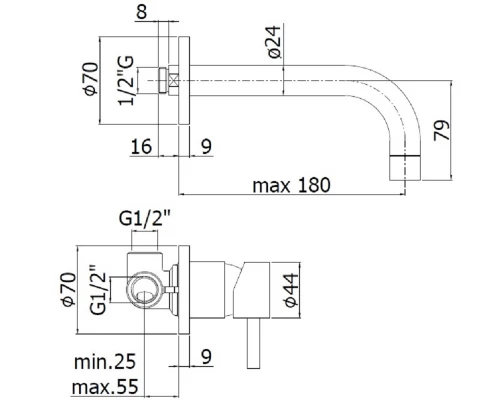 Смеситель Paffoni Stick для раковины, цвет хром, SK006CR70