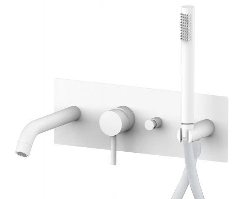 Смеситель Paffoni Light для ванны и душа, белый матовый, LIG001BO