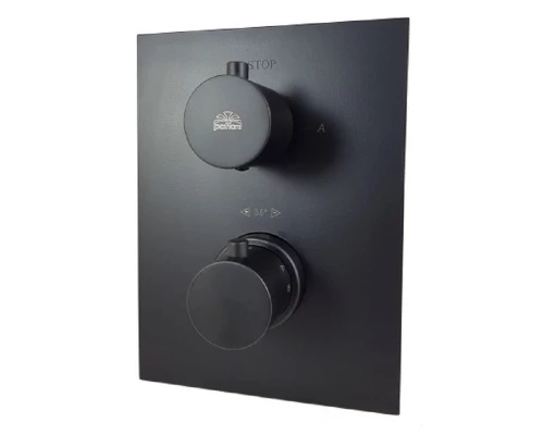 Смеситель Paffoni Light термостатический для душа, цвет черный матовый, LIQ518NO/M