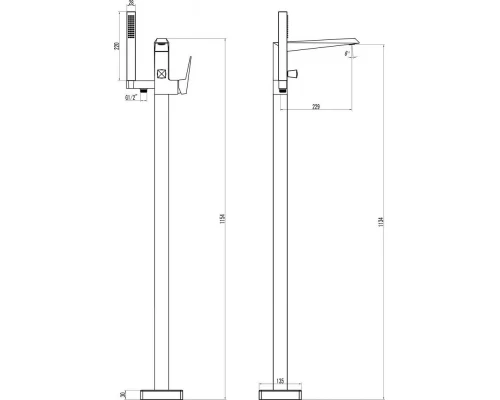 Смеситель Ravak FM 081.00, напольный, хром, X070079