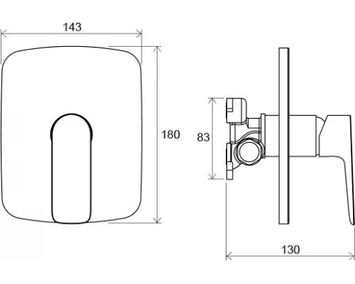 Смеситель для душа Ravak Classic CL 066.00 для R-box, скрытого монтажа, хром, X070089