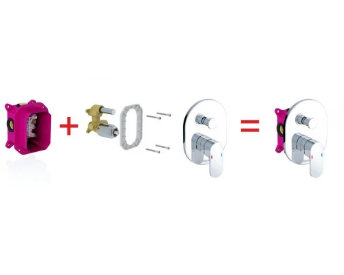 Смеситель для ванны и душа Ravak Chrome CR 065.00, скрытого монтажа, хром, X070056