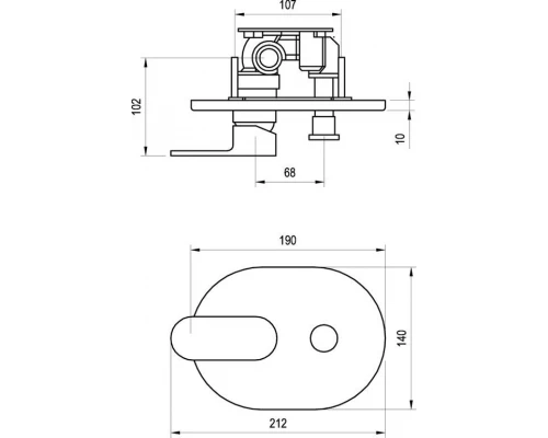 Смеситель для ванны и душа Ravak Chrome CR 065.00, скрытого монтажа, хром, X070056