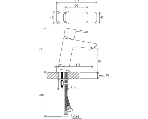 Смеситель для раковины Ravak 10° Free -TD F 014.00, хром, X070129