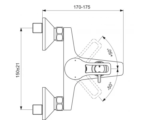 Смеситель VIDIMA Hype BA399AA для ванны и душа