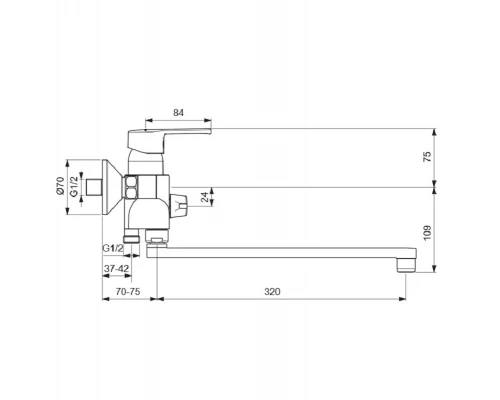 Смеситель для ванны и душа Vidima Uno BA320AA, хром