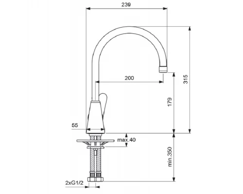 Смеситель для кухни Vidima Orion BA365AA, хром
