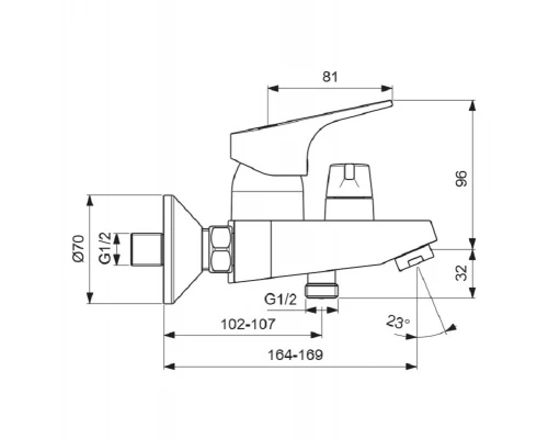 Смеситель для ванны и душа Vidima Next BA371AA, хром