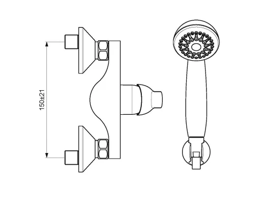 Смеситель для душа Vidima Fine BA387AA, хром