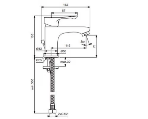 Смеситель для раковины Vidima Wave BA413AA, хром