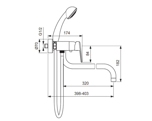 Смеситель Vidima БАЛАНС (Balance) BA268AA для ванны и душа, поворотный излив, хром
