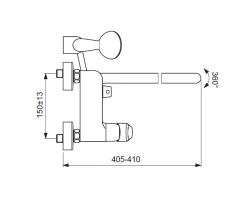 Смеситель Vidima БАЛАНС (Balance) BA268AA для ванны и душа, поворотный излив, хром
