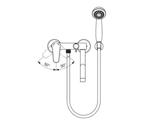 Смеситель Vidima БАЛАНС (Balance) BA268AA для ванны и душа, поворотный излив, хром