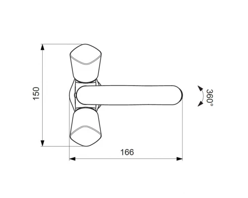 Смеситель Vidima КВАДРО (Quadro) BA244AA для раковины без донного клапана, поворотный излив, хром