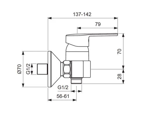 Смеситель Vidima Логик (Logik) BA278AA для душа с душевым гарнитуром, хром