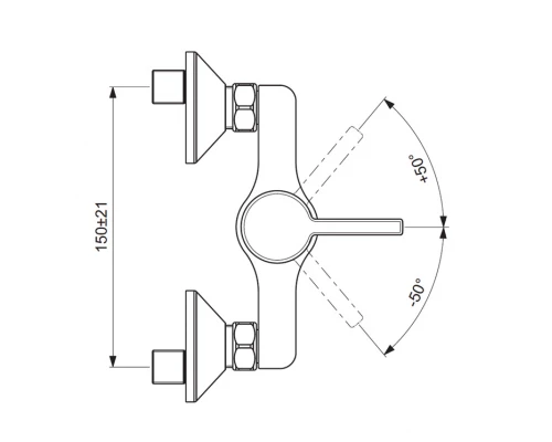 Смеситель Vidima Логик (Logik) BA278AA для душа с душевым гарнитуром, хром