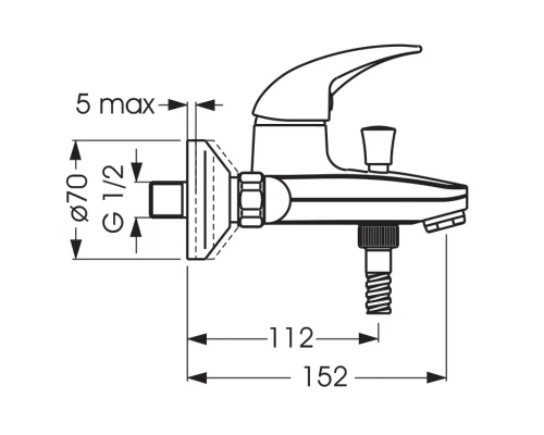 Смеситель Vidima ОРИОН (ORION) BA004AA для ванны и душа с душевым гарнитуром, хром