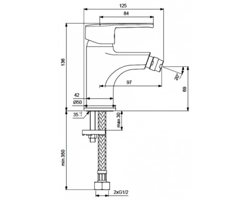 Смеситель Vidima УНО (Uno) BA236AA для биде, хром
