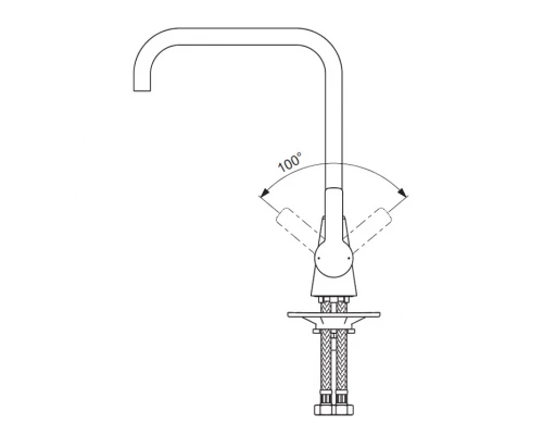 Смеситель Vidima УНО (Uno) BA242AA для кухонной мойки, поворотный излив, хром