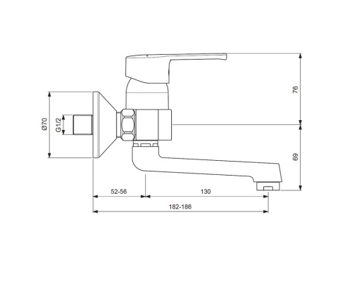 Смеситель Vidima УНО (Uno) BA250AA для раковины, поворотный излив, хром