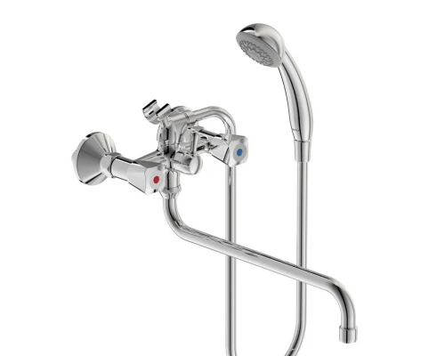 Смеситель Vidima ПРАКТИК (PRACTICE) BA230AA для ванны и душа, поворотный излив, хром