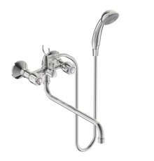 Смеситель Vidima ИСКАР (ISCAR) BA167AA для ванны и душа с душевым гарнитуром, поворотный излив, хром