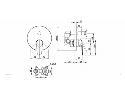 Смеситель для ванны и душа Villeroy&Boch Architectura TVS10335300061