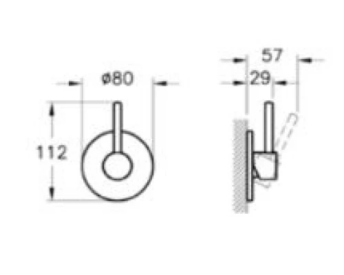 Смеситель для биде Vitra Stop Valve A41936EXP, внешняя часть, хром