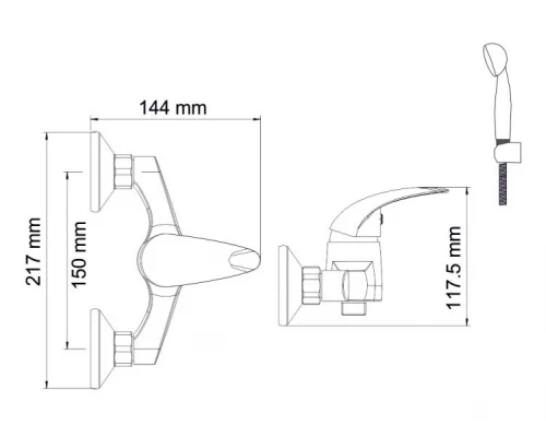 Смеситель WasserKRAFT Isen 2602 для душа, хром