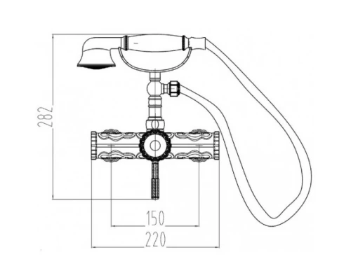 Смеситель Zorg Antic A 119 DK-BR для душа, бронза