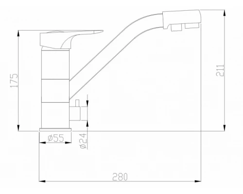 Смеситель Zorg Steel Hammer SH 321 BLACK BR для кухни под фильтр, черный металлик/бронза