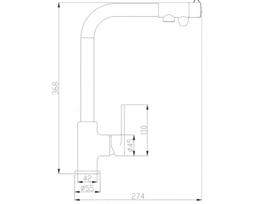 Смеситель Zorg Steel Hammer SH 572 BRONZE для кухни под фильтр, бронза