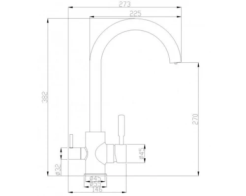 Смеситель Zorg Steel Hammer SH 713 INOX для кухни под фильтр, нержавеющая сталь