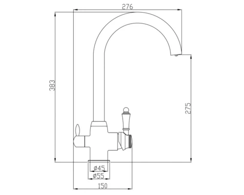 Смеситель Zorg Steel Hammer SH 723 BRONZE для кухни под фильтр, бронза