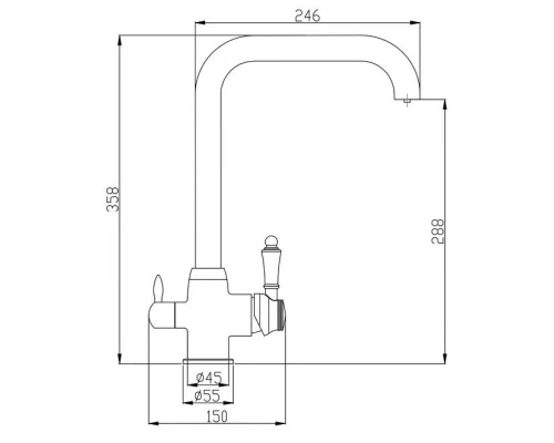 Смеситель Zorg Steel Hammer SH 725 BLACK BR для кухни под фильтр, черный металлик/бронза