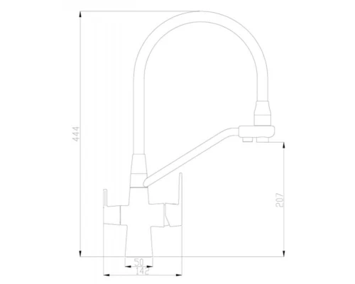 Смеситель Zorg Steel Hammer SH 903-6 BLACK BR для кухни под фильтр, черный/бронза