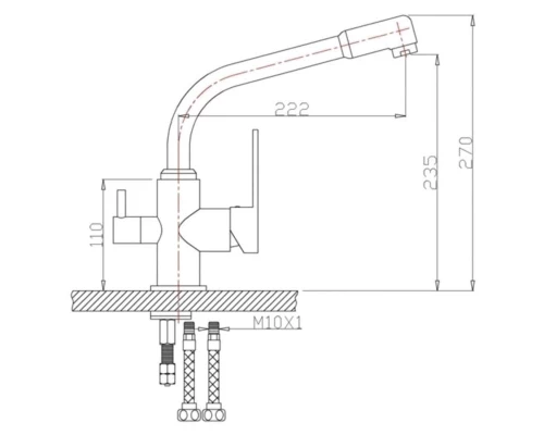 Смеситель Zorg Clean Water ZR 320 YF-33 для кухни под фильтр, хром