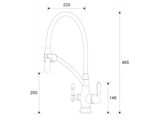 Смеситель Zorg Clean Water ZR 347-6 YF для кухни под фильтр, хром/черный